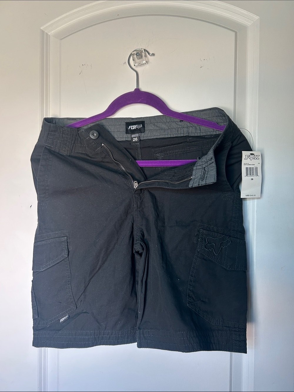 Fox Black Cargo Shorts for Kids